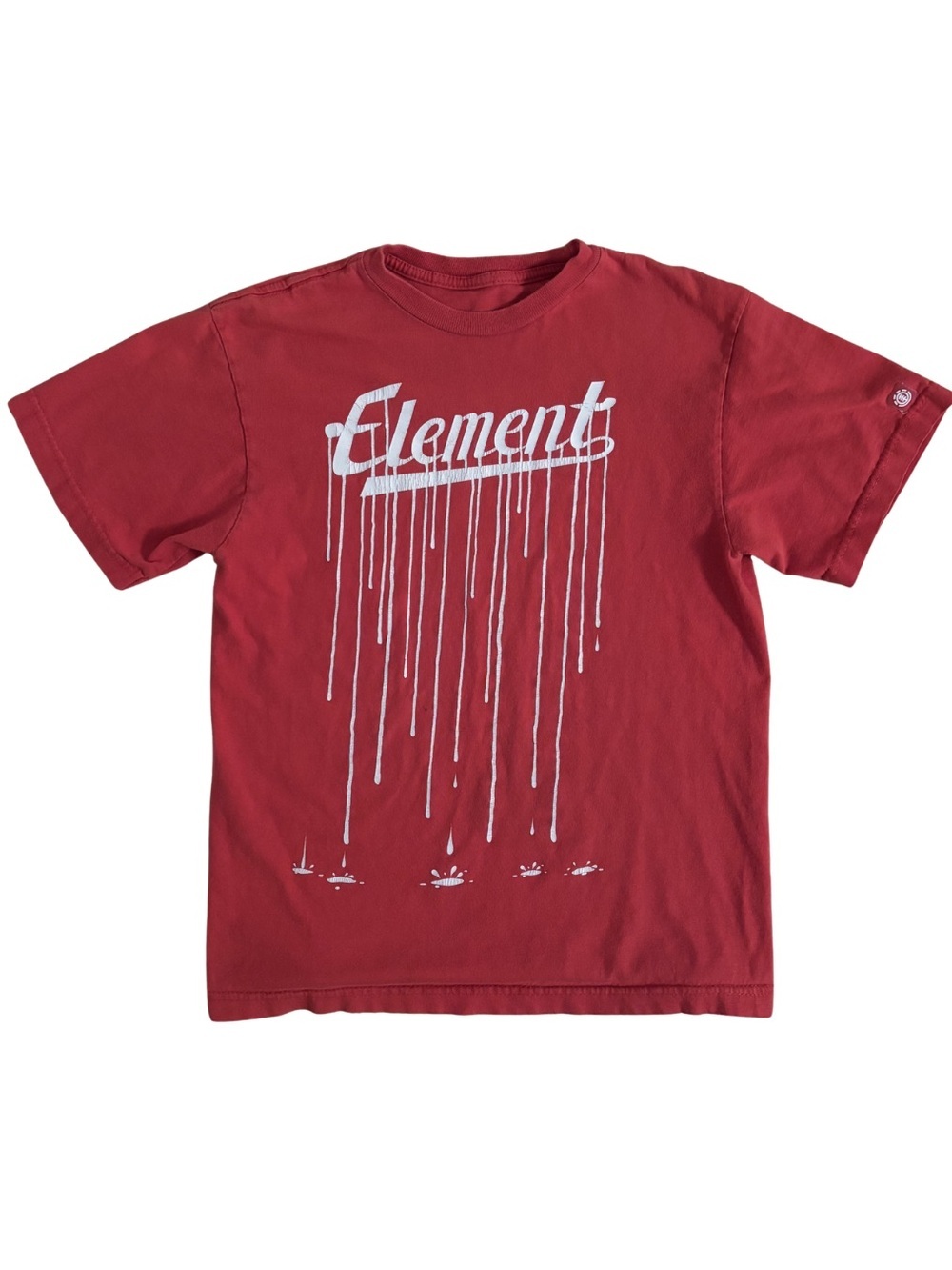 Element Red T-Shirt with White Drip Logo